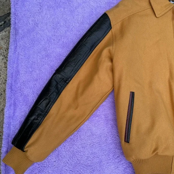 Pelle Pelle Men's Yellow Soda Club Bomber Varsity Jacket - Picture 10 of 14